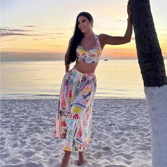 Zara 2-piece PATCHWORK PRINT TOP and PATCHWORK PRINTED CAPE SKIRT - Picture 11 of 11